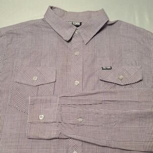 Zoo York Button Down Shirt Mens Medium Micro Check Long Sleeve Streetwear Skater